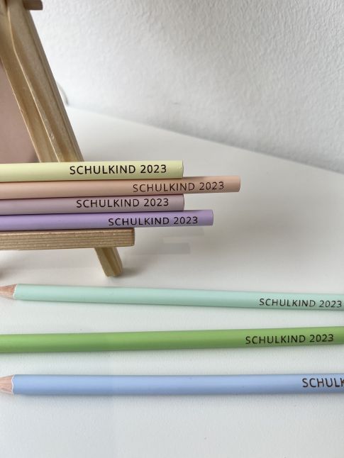 Bleistift "SCHULKIND 2023"-Pastell Gelb